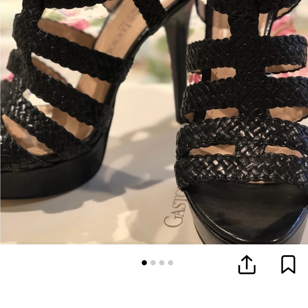 Black Woven Women's Heels Gastone Lucioli